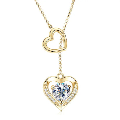 OXTAO Original Moissanite Heart Shaped Necklace Women's Necklace 925 silver Sparkling Lab Diamond Valentine's Day Jewelry Gift