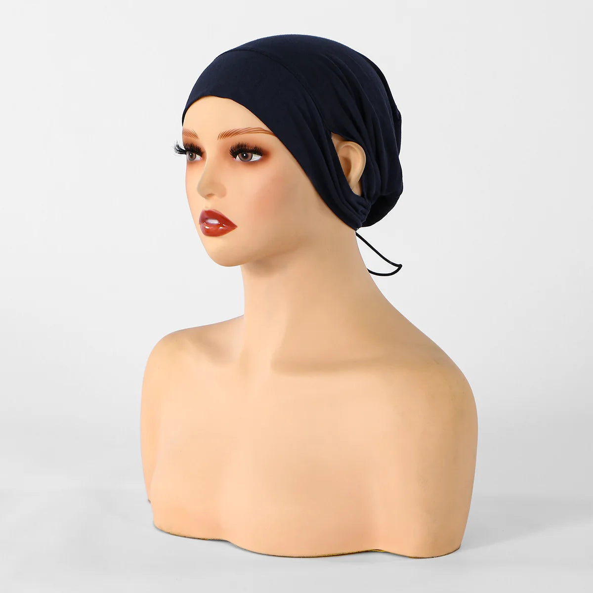 Jersey Cotton Muslim Women Under Hijab Cap With Ear Hole Inner Hijab Cap Round Forehead Underscarf Bonnet Femme Musulman