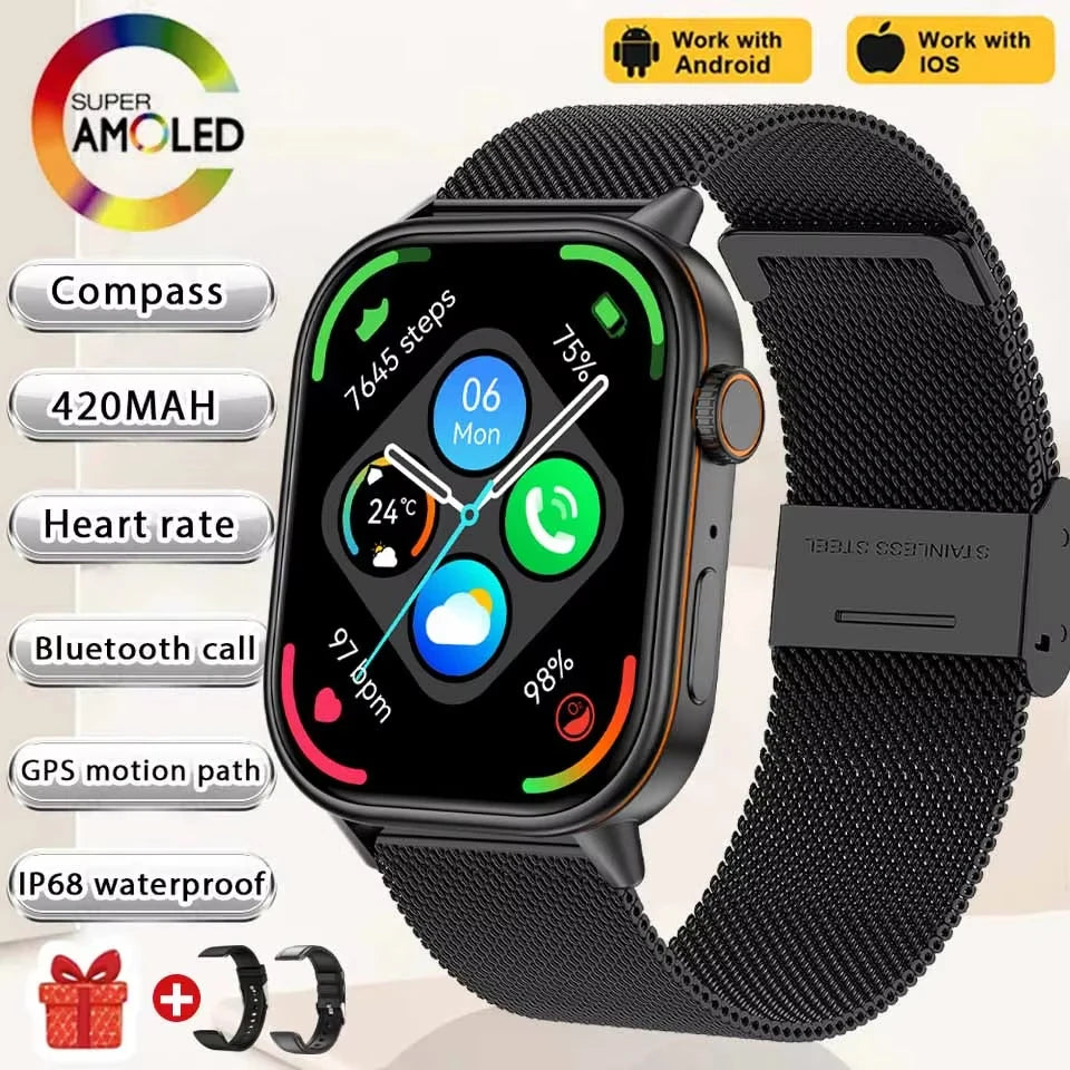 2026 New Multifunctional Smartwatch Women Gift Built-in GPS Bluetooth Call Music Fitness Sports Bracelet Sleep Monitor Watch Lad