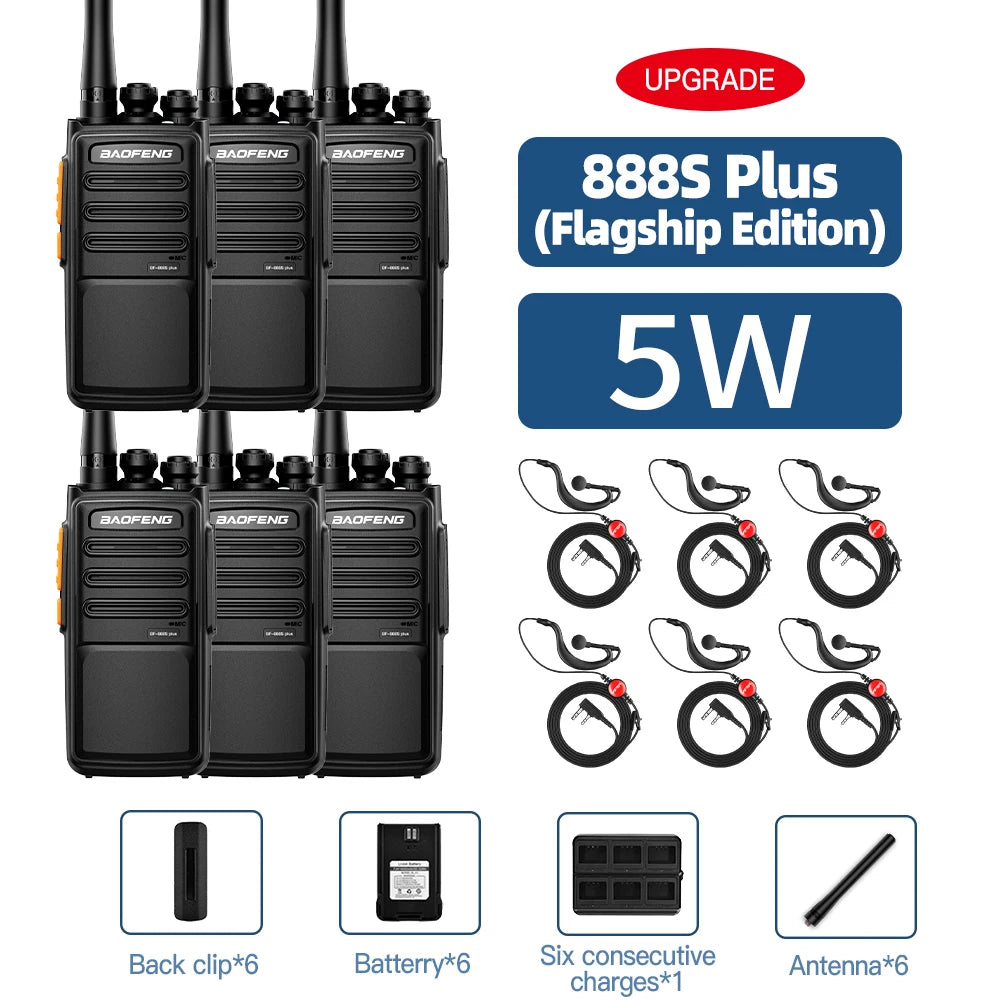 BAOFENG BF-888S Plus PMR446 License Free Two Way Radio Portable Walkie Talkie VOX Micro USB Rechargeable For EU Family Team Use