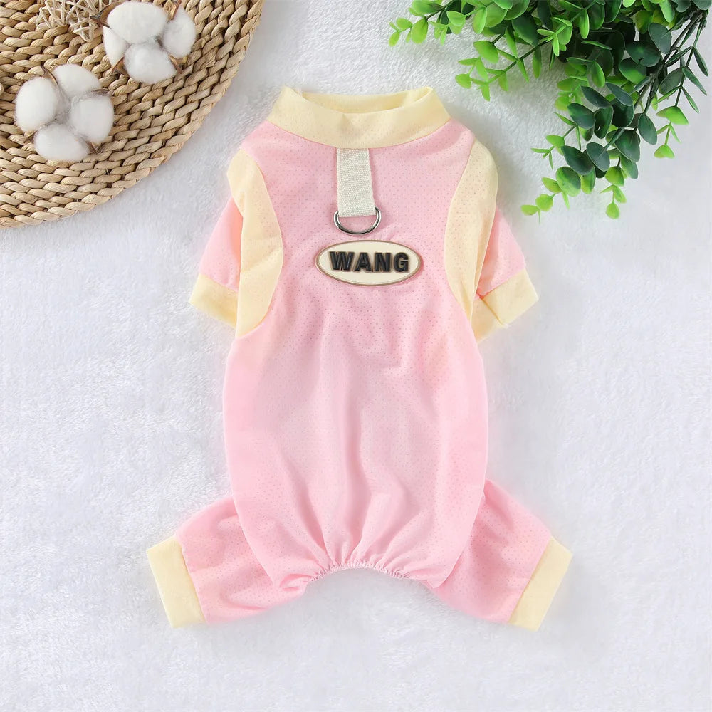 Mesh Dog Clothes Summer Quick Drying Jumpsuit Pajamas For Small Dogs Dachshund York Maltese Puppy Tracksuit Overalls Onesie XXL
