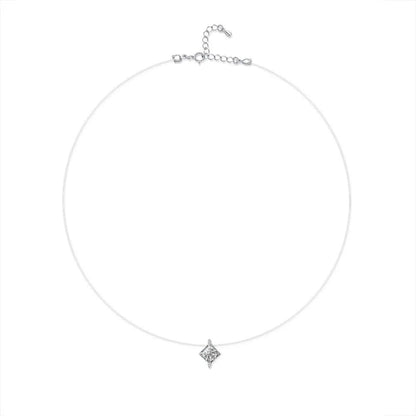 EWYA GRA Certified 1CT Marquise Cut Moissanite Pendant Necklace for Woman 925 Silver Fishing Line Water Drop Diamond Necklaces