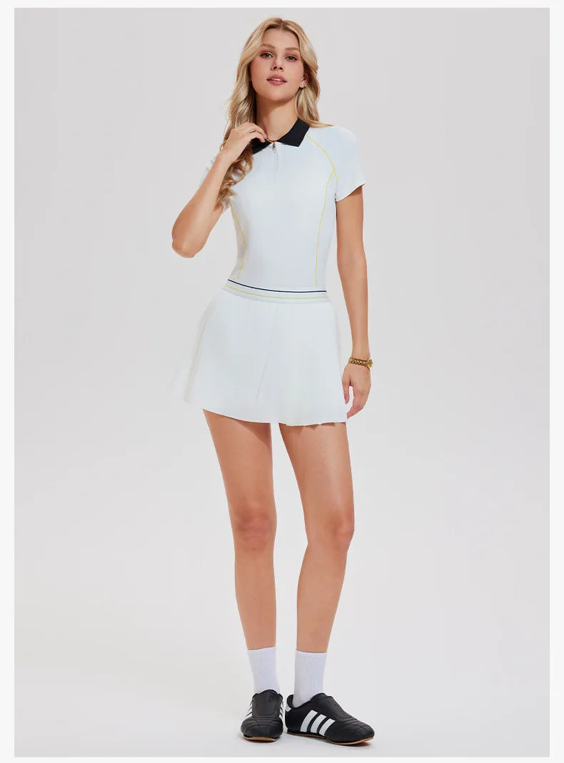 WESTSHAN EU US Size Women A-Line High-Waisted Safty Shorts Pleated Skirt Pickball Tennis Jogger Badminton Golf Sports Skirt