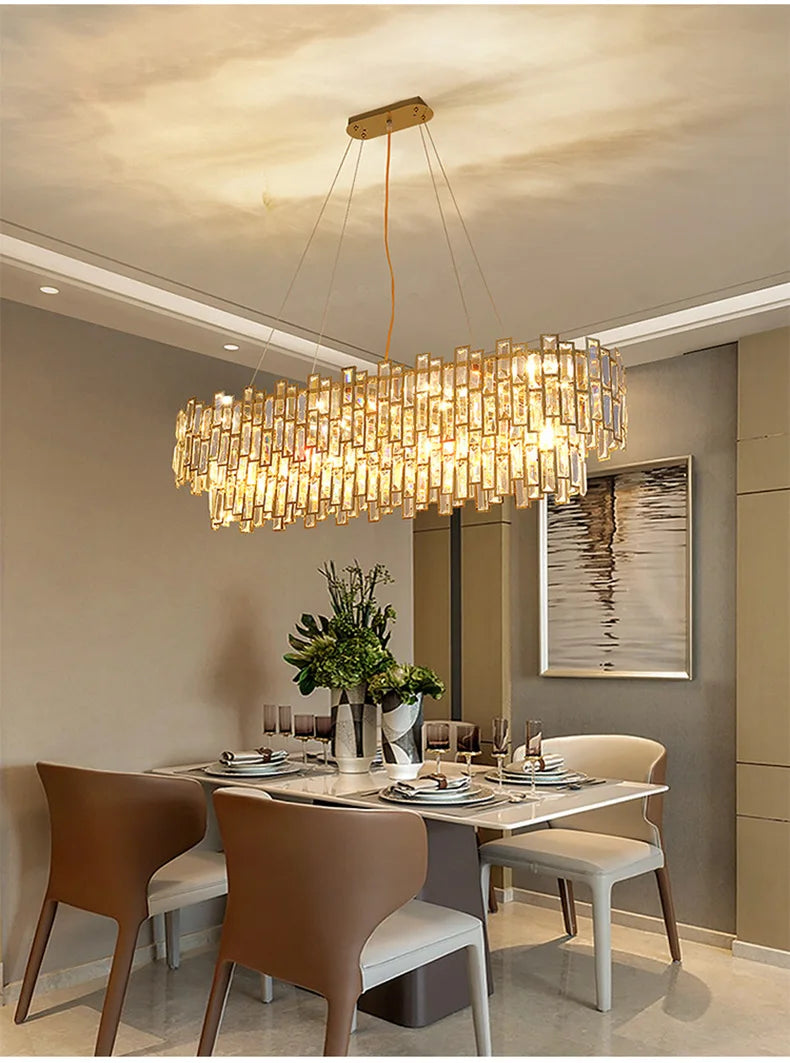 Luxury Crystal Ceiling Pendant Chandelier Lights Dining Room Chandeliers Lighting for Living Room Light Home Decor Lustre Salon