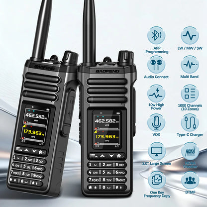 BAOFENG UV-36 PRO 10W Tri-Power Walkie Talkie Dual Mode Two Way Radio Bluetooth Programming FM Receiver Handheld Transceiver