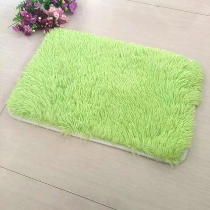 VIKAMA 1PC Silk Wool Rugs Children's Room Living Room Bedroom Tie-Dye Non-Slip Washable Machine Washable Carpet Mats