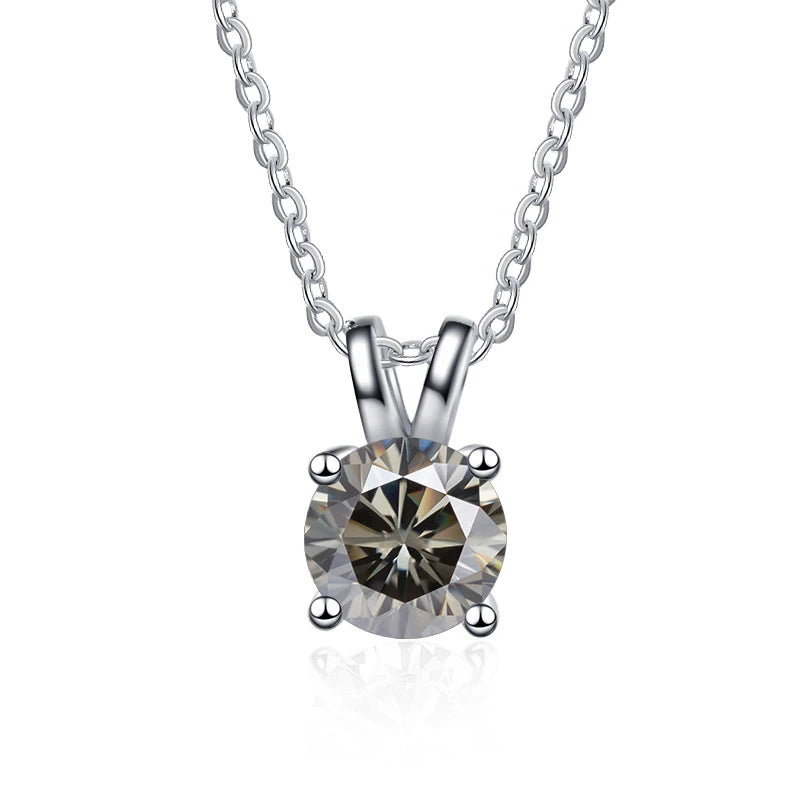 JoyceJelly 1ct 2ct Moissanite Pendant Necklace For Women Top Quality 925 Sterling Silver Wedding Party Bridal Fine Jewelry Gift