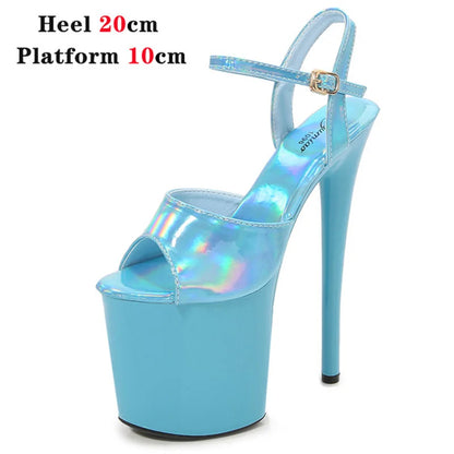 Platform Shoes for Women 2023 Designer Luxury Strip Pole Dance Heels Dance Shoes Red Pink Sandals Women Summer Elegant 20cm High
