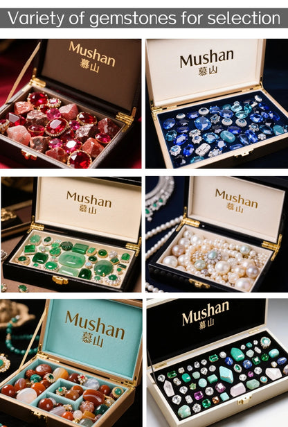 MUSHAN Luxury Jewelry 925 Sterling Silver Rings Bands For Women 4.4 Carat Blue HCD Gemstones Sapphire 8*12mm Oval Ring Jewelry