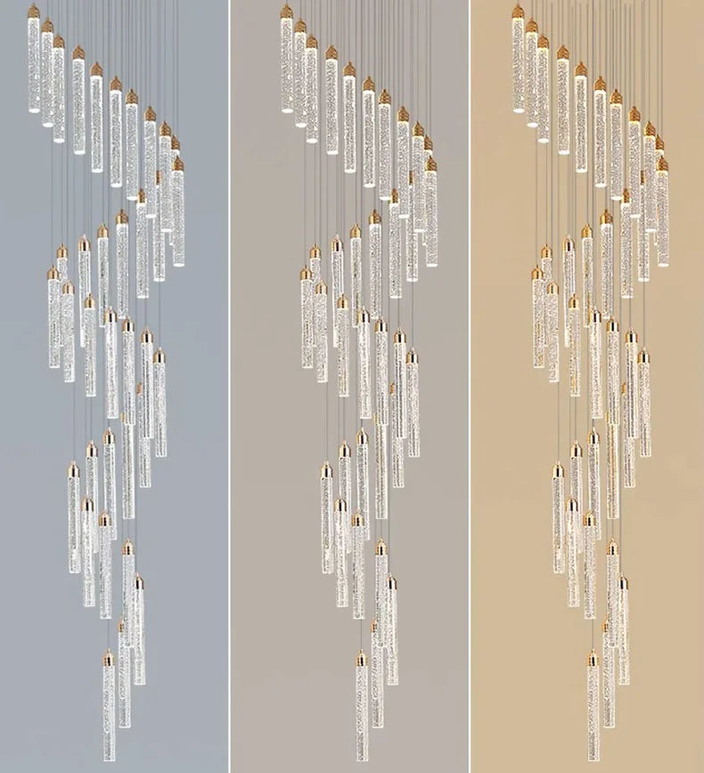 Modern Ceiling Chandelier Luxury Staircase Crystal Chandeliers Duplex Attic Villa Living Room Pendant Lights Home Decor Lighting