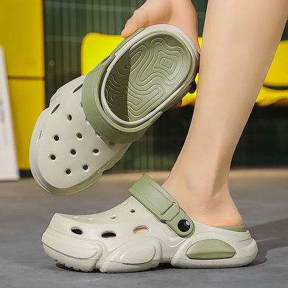 2026Summer Men's Slippers Outdoor Sandals Beach Comfortable EVA Soft Slides Clogs Casual Garden Shoes Men Indoor Home Slippers