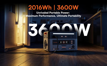 OSCAL 3600W Portable Power Station PowerMax 3600 PE Portable Solar Generator 2016Wh LiFePO4 Power Station 1.5H Fast Charging for Home RV Emergency With 100W Solar Panel