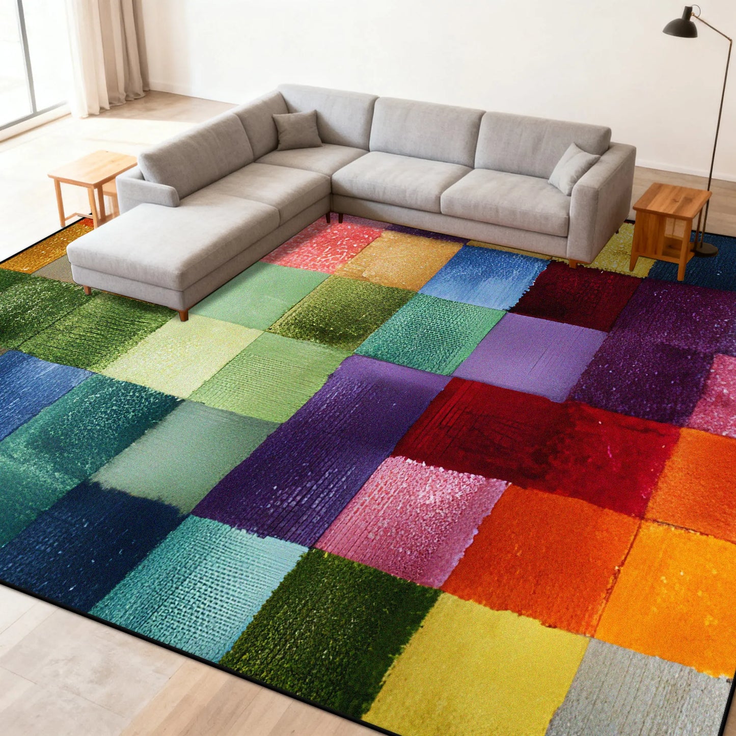Multicolour Abstract Carpet Living Room Sofa Area Easy Clean Rugs Non-slip Bedroom Decoration Cloakroom Floor Mat Customizable