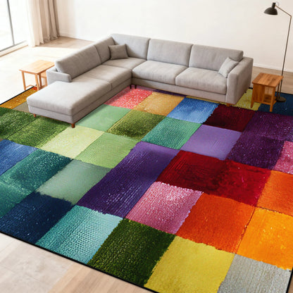 Multicolour Abstract Carpet Living Room Sofa Area Easy Clean Rugs Non-slip Bedroom Decoration Cloakroom Floor Mat Customizable