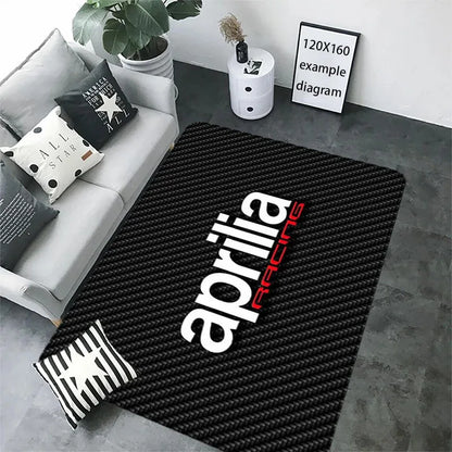 VIKAMA Motorcycle Racing Rug - Non-Slip Floor Mat for Entrance, Anti-Skid Bedside Carpet with Bike Print Home Decor