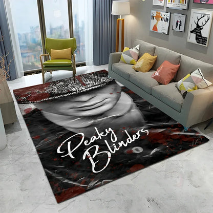HD Tommy Shelby 3D P-Peaky Blinders Carpet Rug for Home Living Room Bedroom Sofa Doormat Decor,kids Area Rug Non-slip Floor Mat
