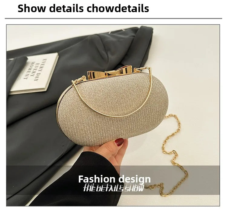 Luxury Sequined Hand-held Dinner Bag, Elegant Style Bag, High-end Chain Single-shoulder Crossbody Bag, Handbag for Wedding Party