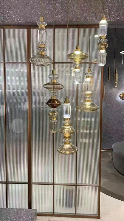 Modern Pagoda Home Design Glass Led Pendant Lights for Living Dining Table Room Apartment Bar Counter Simple Lusters Luminaires