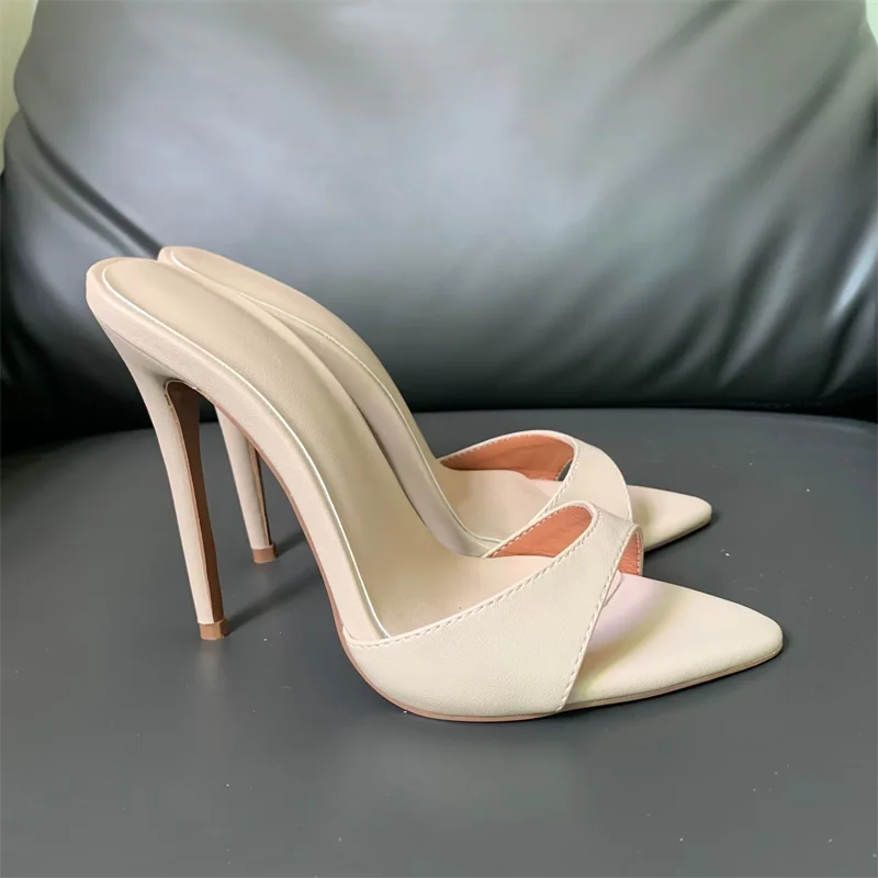 Super-high Heel Slippers Women Shoes Summer Peep Toe Mixed Colors Stiletto Sandals Sexy Party Ladies Shoes Luxury Woman Pumps