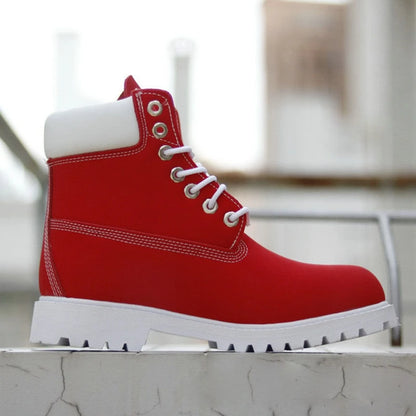 DOYUTIG Brand Split Leather Outdoor Boots For Men & Women Casual Couples Boots Fashion Mid Top Breathable Military Boots SG003