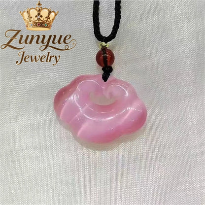 Natural Colorful Cat's Eye Stone Pendant Necklace Elegant Fashion Daily Wear Luxury Quality Fine Jewelry For Women Unisex Gift