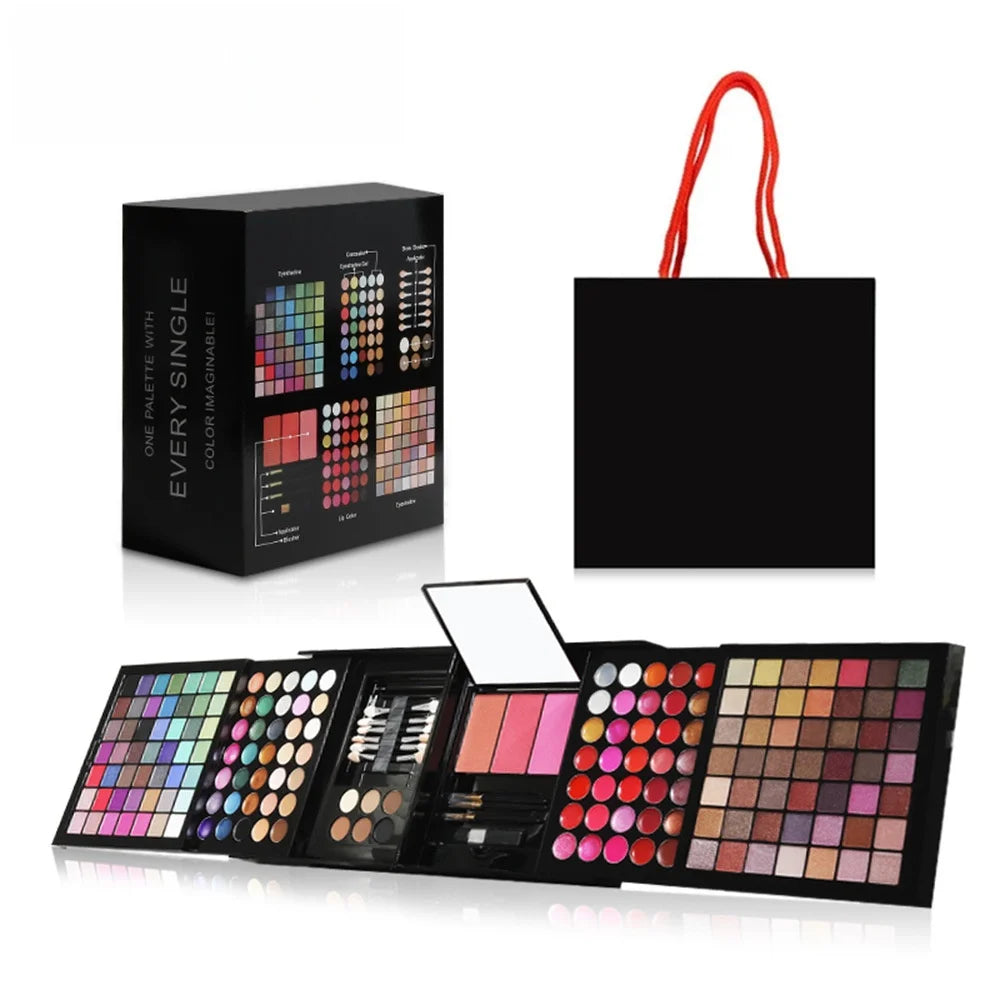 New Multi-function Makeup Kit Full Set Box For Women Waterproof Lips Blush Foundation Beginner Travel Portable Palette