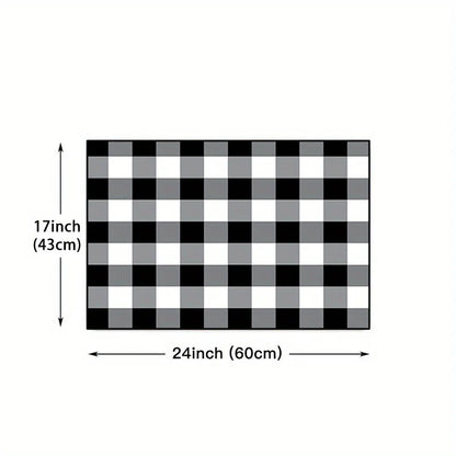 Black White Buffalo Plaid Floor Mats Home Decor Living Room Area Entrance Non-slip Rugs Balcony Hallway Bathroom Toilet Carpets