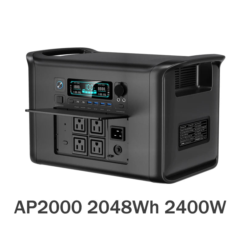 CTOLITY 2400W Power Station With 200W Solar Panel 20.5V USB TYPE-C Portable Power Bank 1024Wh Lifepo4 Battery Charging Station