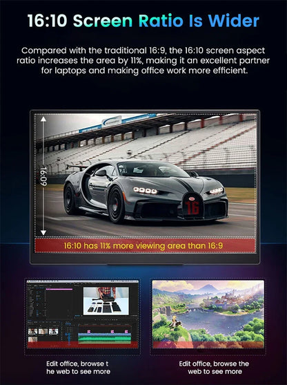 16 Inch 4K 120Hz Touchscreen Portable Monitor 100%DCI-P3 500Nit 16:10 HDR FreeSync Screen Game Display For PC XBox PS4/5 Switch