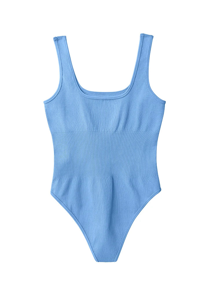 New Trend Solid Color Women's Bodysuit Sexy Sleeveless Tank Top Body Shaping Clothing Yoga Gym Workout One Piece Bodysuit