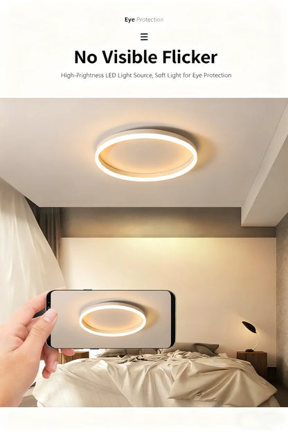 Modern Bedroom led Ceiling Lights Round Remote Control Dimmable led Living Room Ceiling Light White/Black Indoor Ceiling Lights