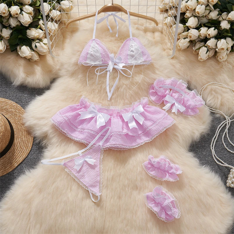 Women Lace Patchwork Velour Strappy Catsuits Fashion One Piece Combination Rompers Erotic Fashion Sexy Bunny Bodysuits Cosplay