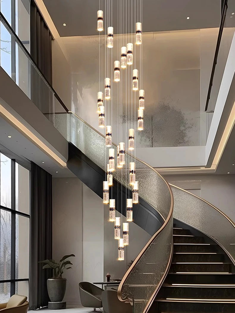 Modern home decoration crystal chandelier, stair Pendant lamp, living room Pendant lights, interior lighting