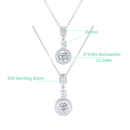 TY 5CT DColor Moissanite 925 Sterling Silver Pendant Necklace Fine Jewelry Necklace Women Fashion Accessories For Party Wedding