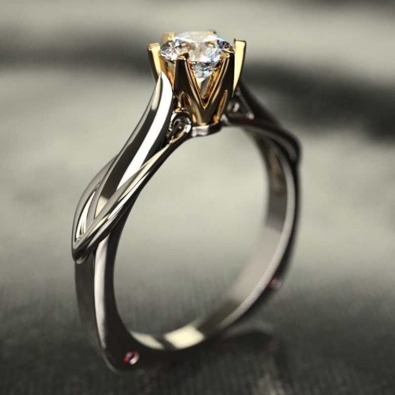 Pure 18K Gold Moissanite Ring for Women with Gemstones Couples Wedding Engagement Jewelry Valentine's Day Anniversary Gift