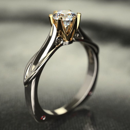 Pure 18K Gold Moissanite Ring for Women with Gemstones Couples Wedding Engagement Jewelry Valentine's Day Anniversary Gift