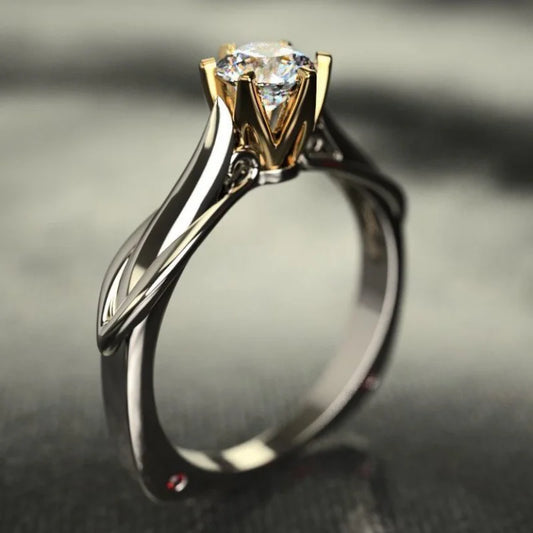 Pure 18K Gold Moissanite Ring for Women with Gemstones Couples Wedding Engagement Jewelry Valentine's Day Anniversary Gift