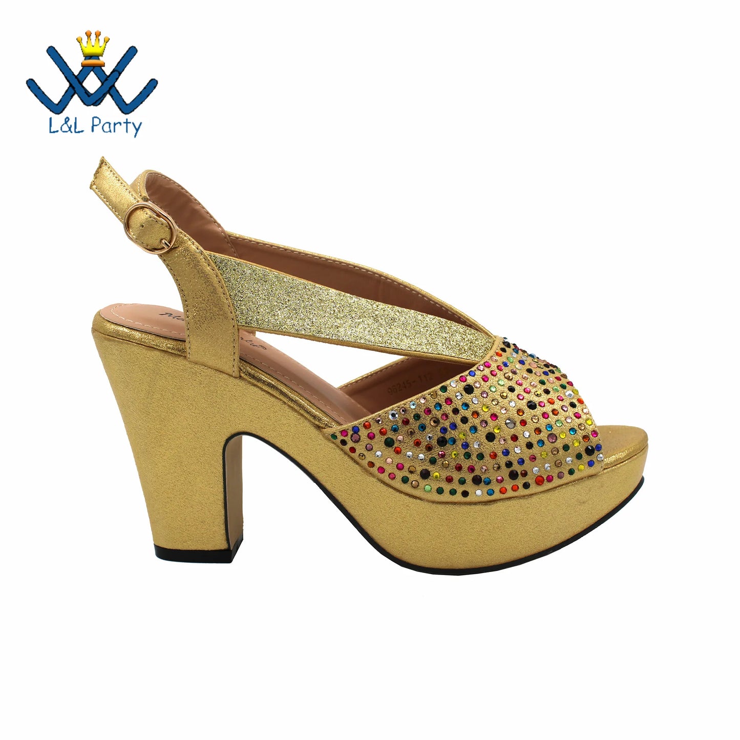 Buckle Strap Sandals Nigerian Women Shoes and Bag Set in Green Color with Wedges Heels For Ladies Party
