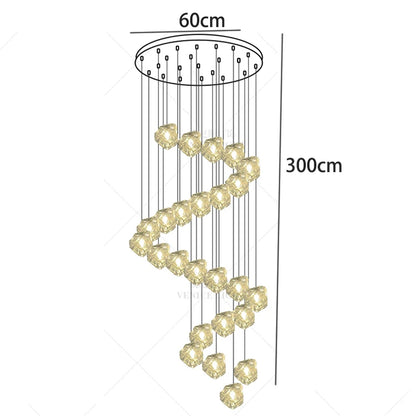 Light luxury home decoration pendant light, staircase light, living room pendant light, dining room light, indoor lighting