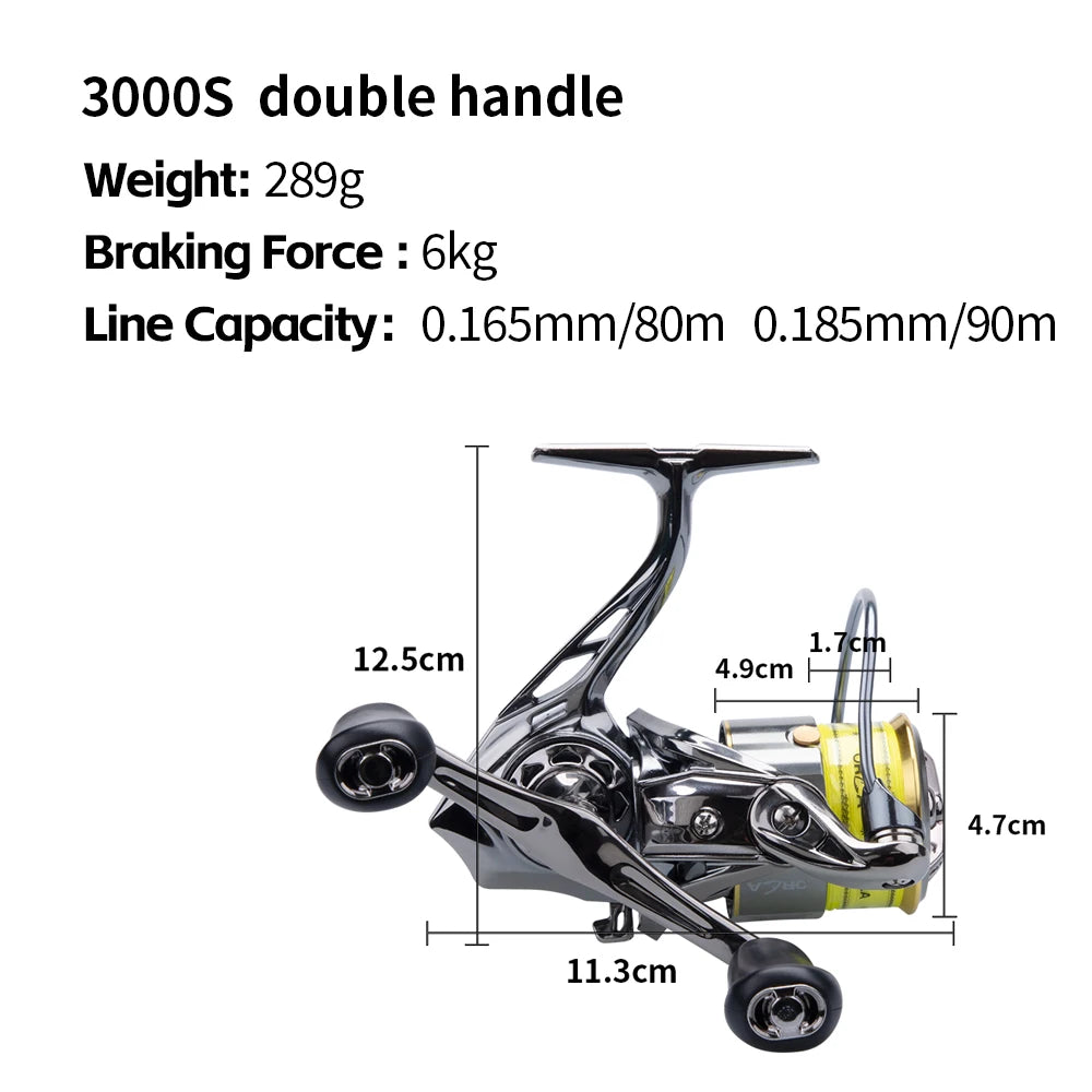 FISHINGFANS ORCA D01 Spinning Reel 5.2:1  5+1BB 6KG Max Drag,Lightweight CNC Spool for Lure Fishing,Smooth Power Transmission