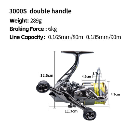 FISHINGFANS ORCA D01 Spinning Reel 5.2:1  5+1BB 6KG Max Drag,Lightweight CNC Spool for Lure Fishing,Smooth Power Transmission