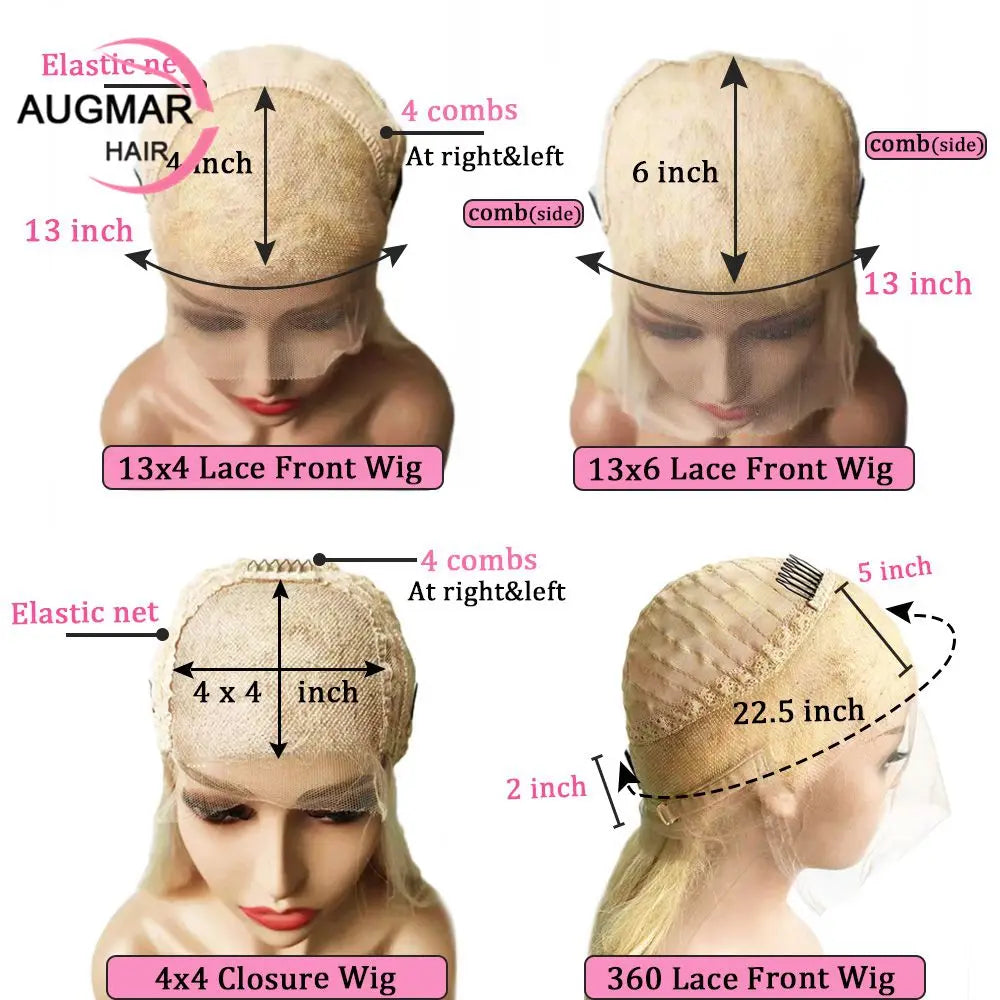13x6 Ash Blonde Straight Lace Front Wigs For Women Human Hair 360 Lace Frontal Wig 13x4 HD Brown Highlight Wig Human Hair Wigs