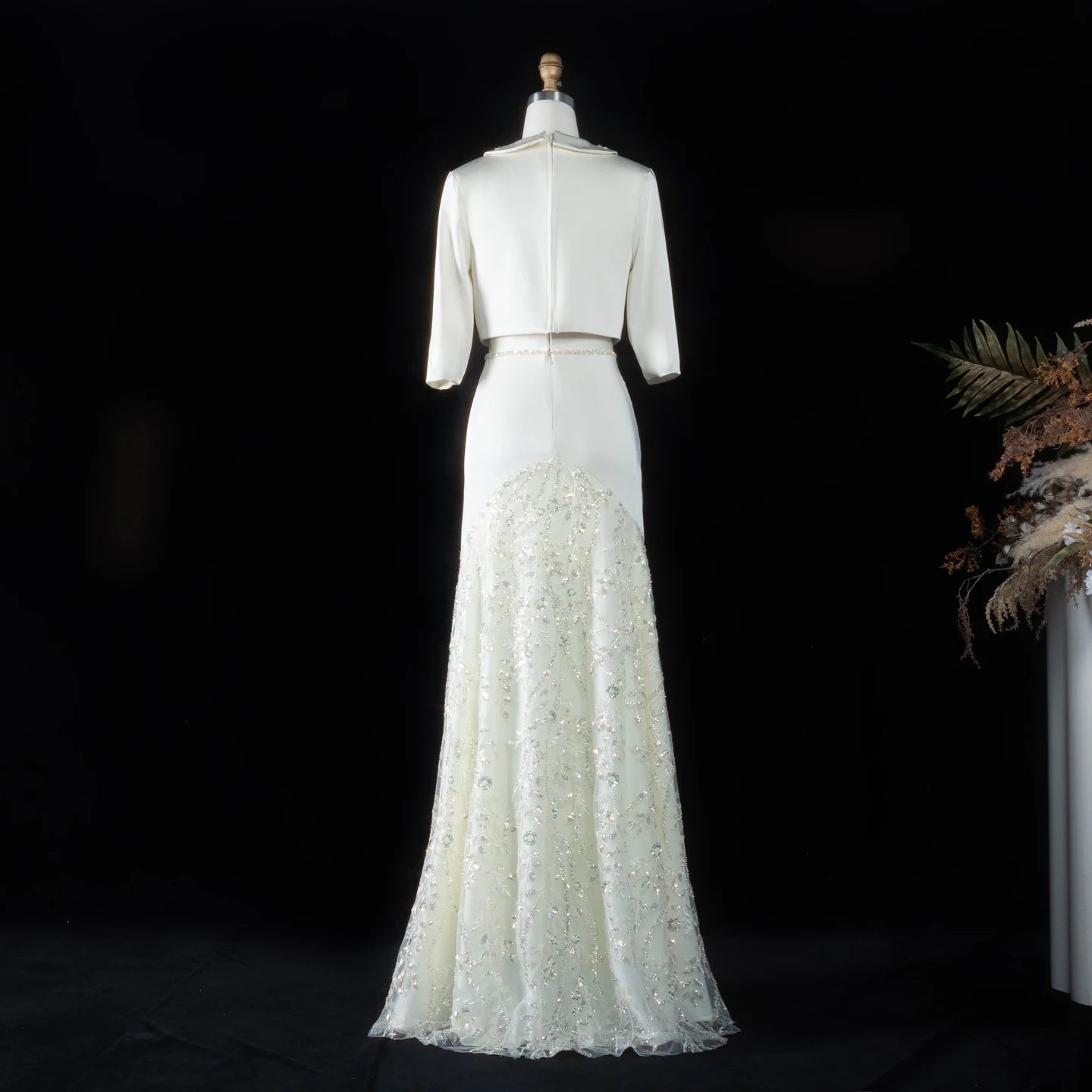 Sharon Said Evening Dress Luxury Mermaid Two Pieces with Sleeves Sequined Embroidery Arabic Wedding Party Gowns SS214 Customized