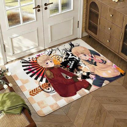 Cartoon Hetalia Axis Floor Mat Soft Thickened Absorbent Non-Slip Bedroom Living Room Door Mat Home Decor Flannel Rugs