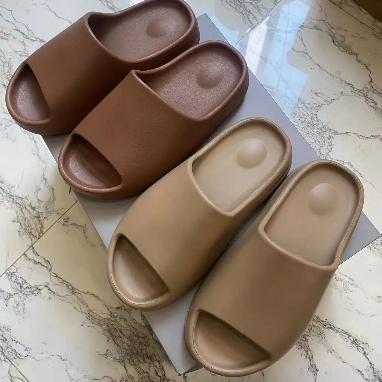 Summer Slippers Men Women Indoor EVA Soft Bottom Sandals Open Toe Trend Slides Beach Shoes Slippers Home Shoes Size 35-46