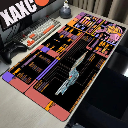 Sci Fi Console Display Table Mat, Jumbo Gamer Mouse Pad, Laptop Pad, Computer Accessories, Game Room Decor, Sci Fi Gifts
