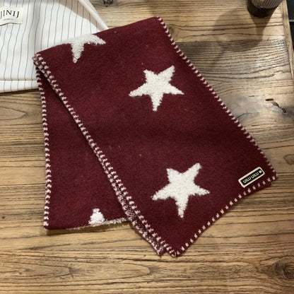 Women's Scarves Korean Star Sweet Kawaii Thickened Warm High Quality Shawl For Girl Versatile Cute Preppy Style Scarf Winter