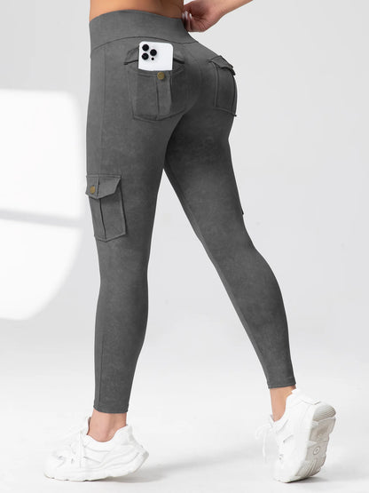 Pockets Gym Leggings Women High Waist Fashion Fitness Pants Skinny Stretch Outdoors Comfortable Sport  Leggings