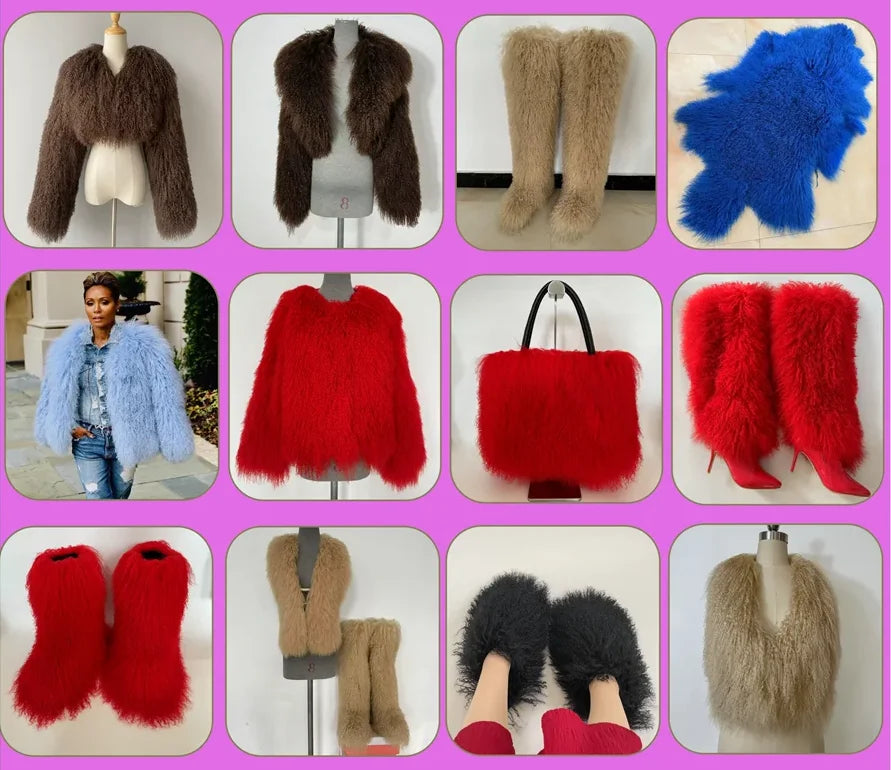 Winter Shoe Women's Winter Fluffy Real Fox Fur Boots Woman Plush Warm Snow Boots Luxury Footwear Girls' Furry Fur Bottes Fashion