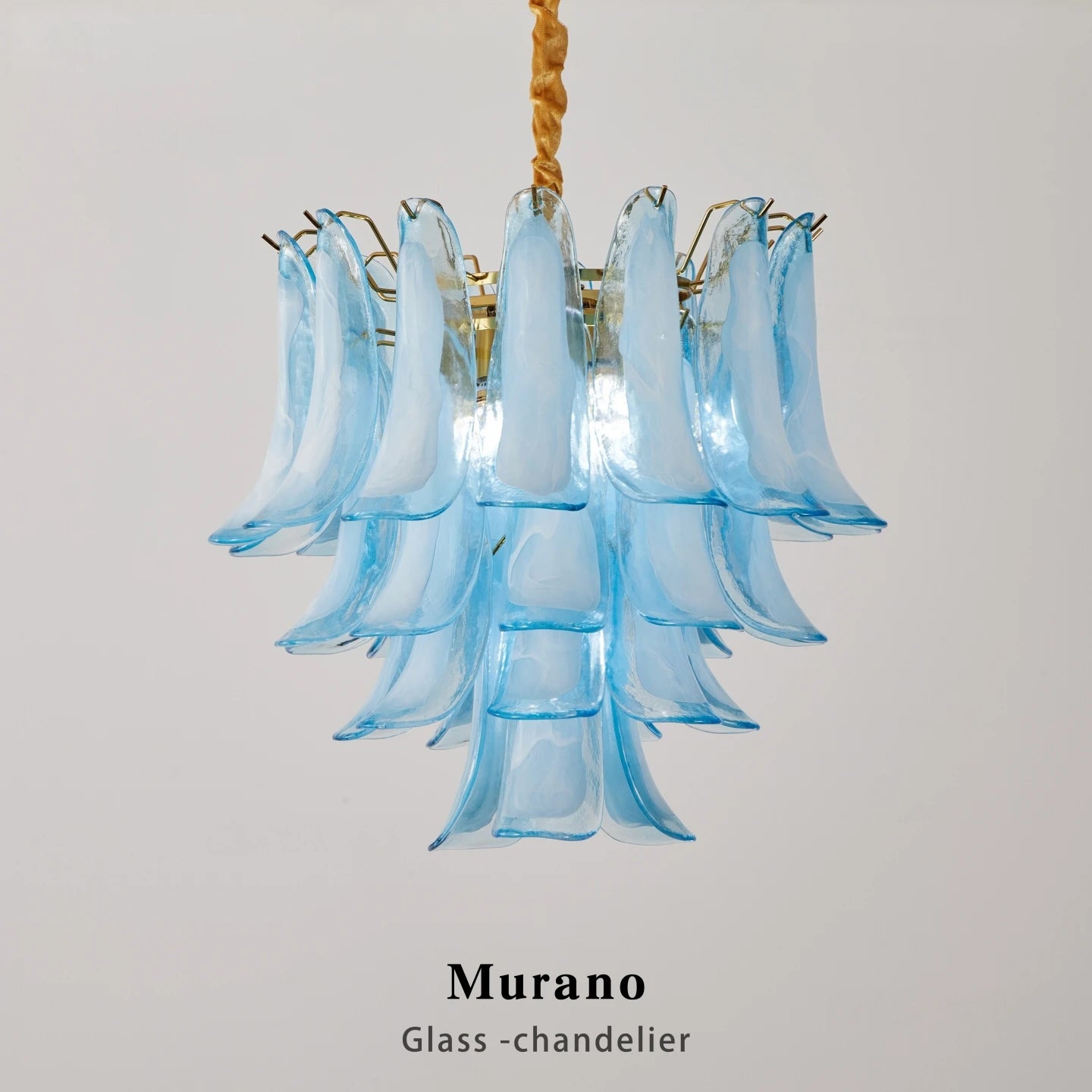 French Murano Petal Glass Chandelier Dining Table Living Room Antique Style Pink Petal Glass Pendant Chandelier Lights Bedroom